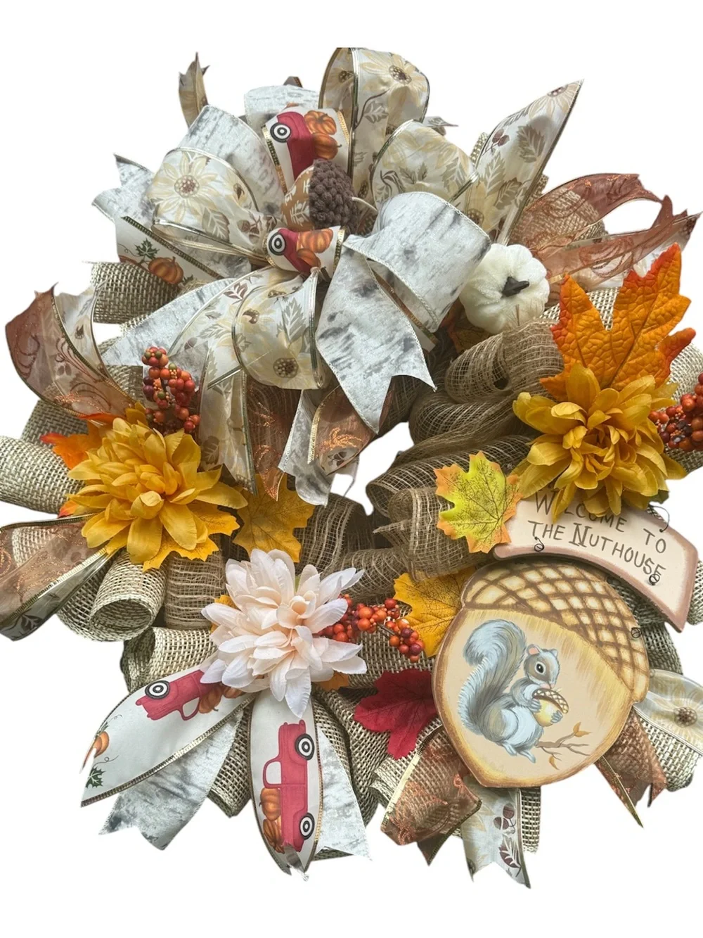New handmade nut house fall autumn wreath